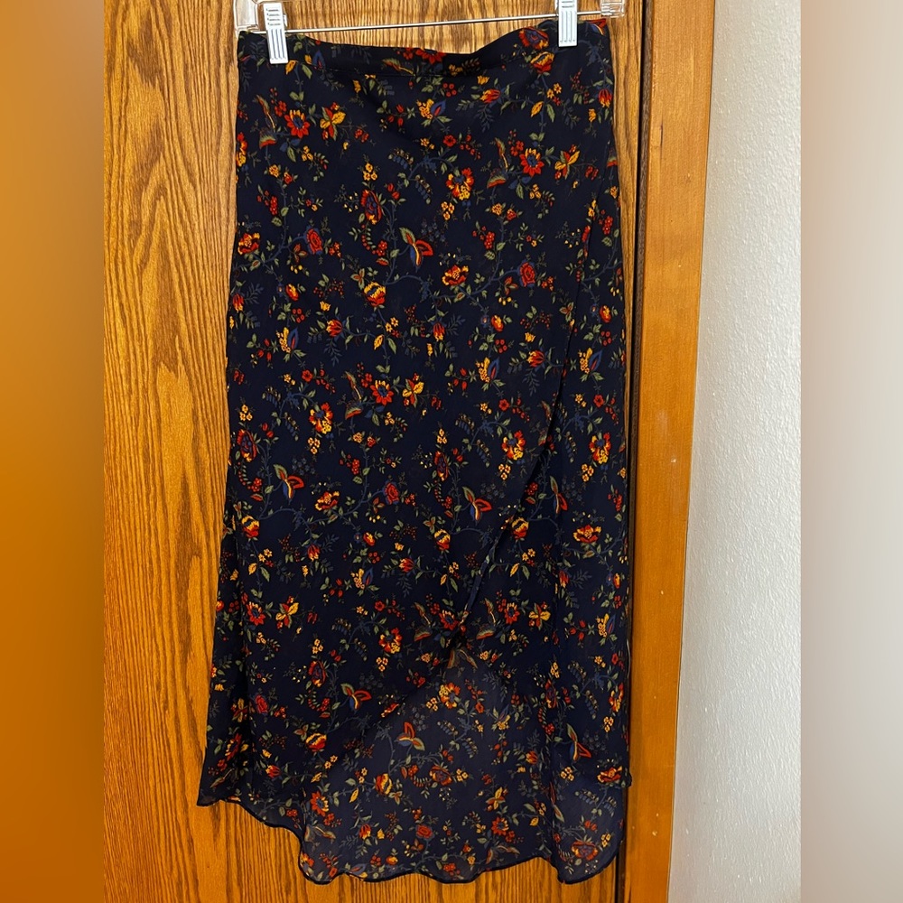Madewell Blue and Yellow Floral Skirt